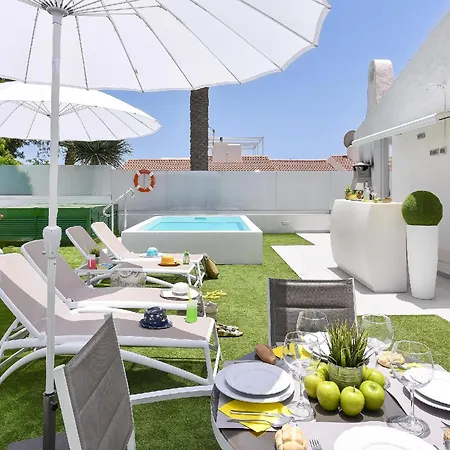 Playa Del Ingles Vista Luxury Retreat In Gran Canaria Private Heated Pool Garden Terrace Bbq Rooftop Solarium With Sea Views Prime, Villa *